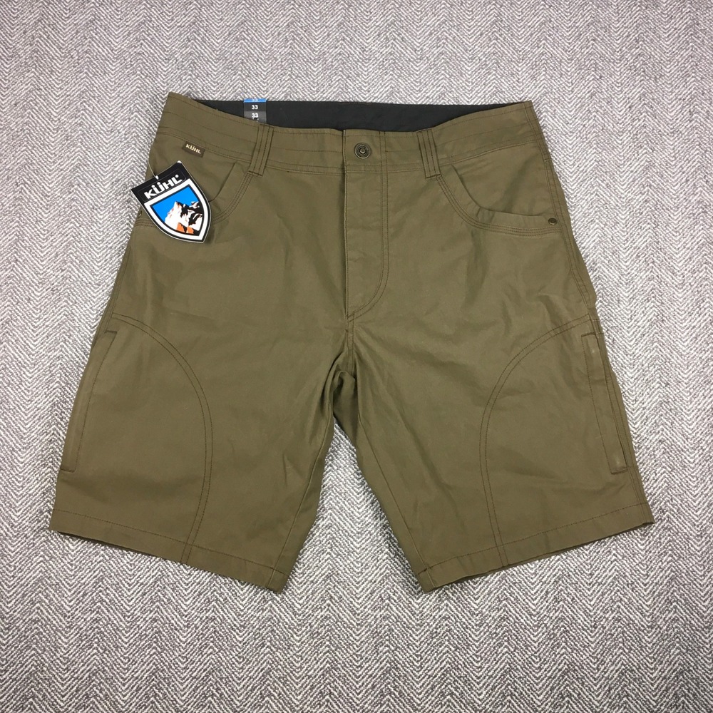 KUHL Ramblr 10 Inseam Shorts Mens Size 33 Driftwood Olive Green NWT Gorpcore
